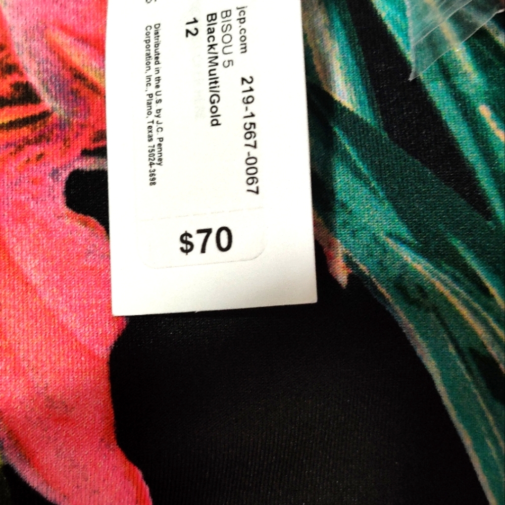 Bisou Bisou Black Sleeveless Tropical Dress - Picture 5 of 5